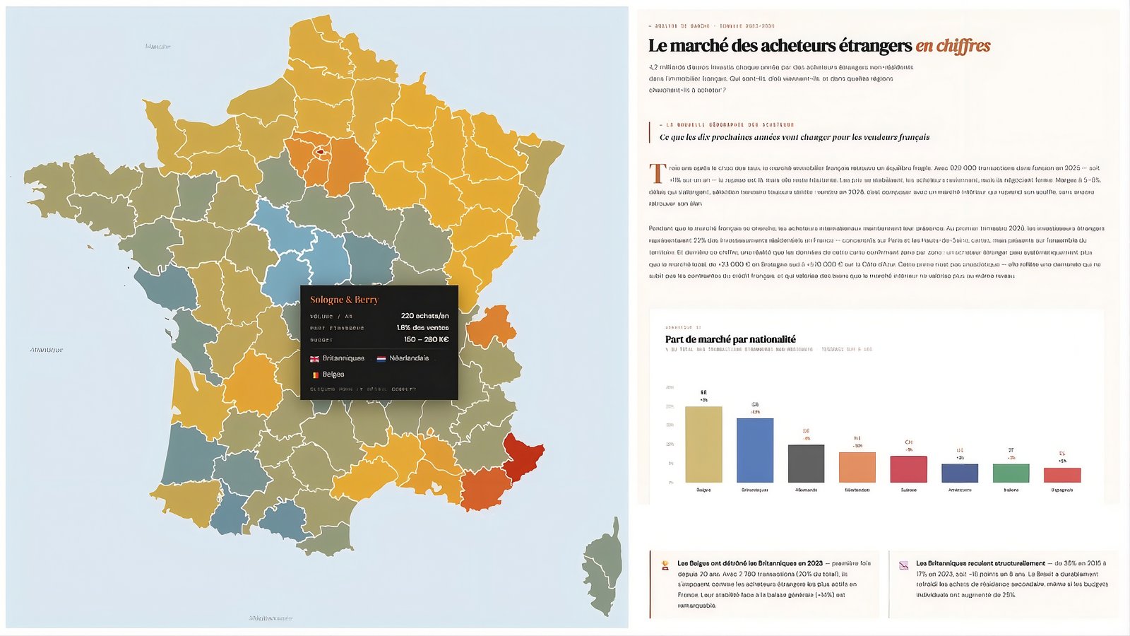 Carte interactive des acheteurs étrangers en France — 35 zones