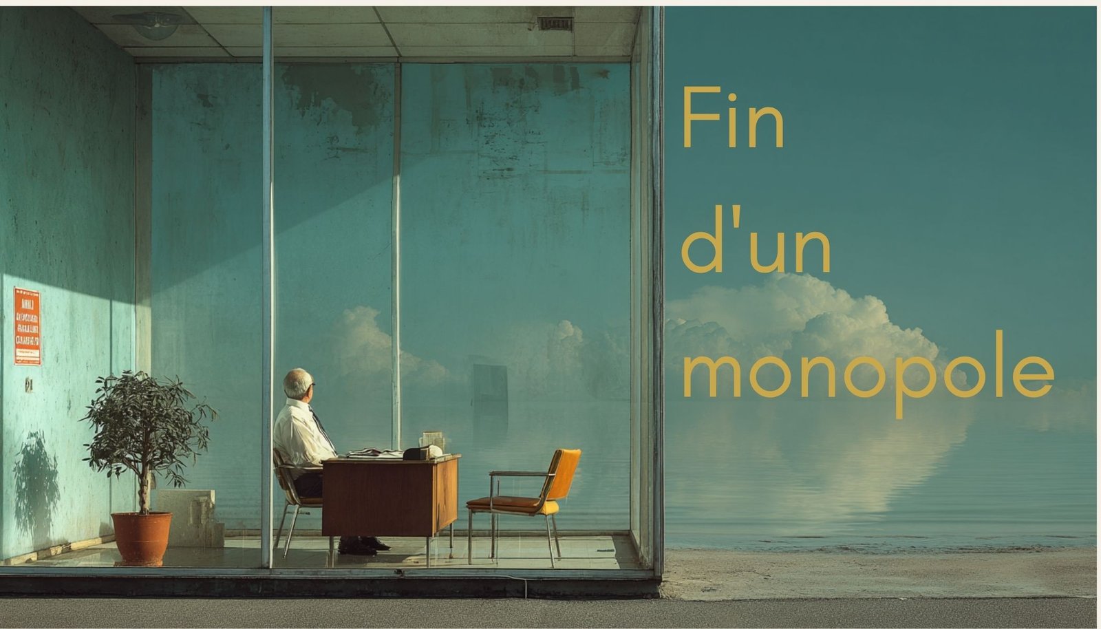 Vitrine d'agence immobilière fermée, symbole de la crise du secteur